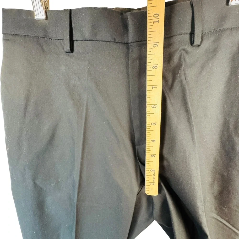 Banana Republic Slim-Fit Stretch Dress Pants 36x32 Black Flat Front NWT Classic‎